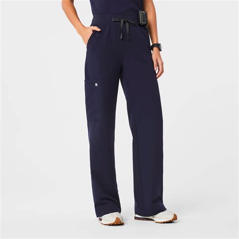 Women’s High Waisted Isabel Wide Leg Scrub Pants - Navy · FIGS