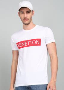 United Colors of Benetton Printed Men Round Neck White T-Shirt - Buy ...
