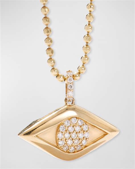 Sydney Evan 14k Diamond Evil Eye Coin Necklace | Neiman Marcus