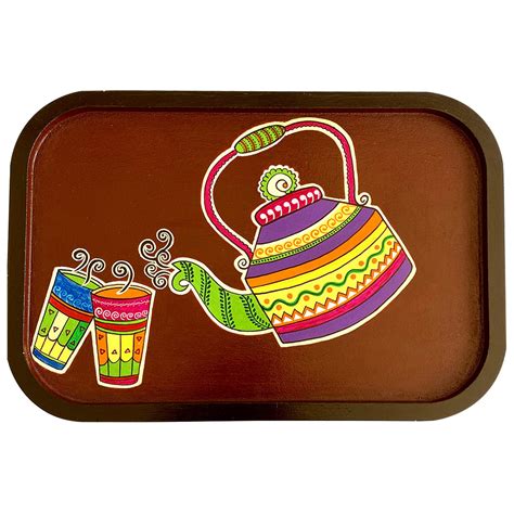 Handpainted Tea Kettle Wall Plate & Tray | Sumaavi's Wall Decor