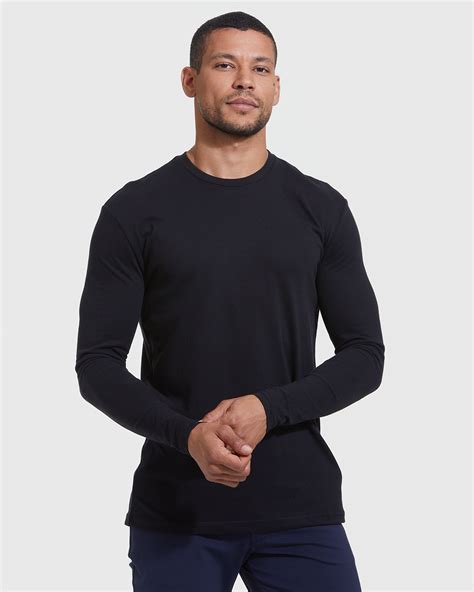 All Black Long Sleeve Crew Neck T-Shirt 3-Pack | All Black Long Sleeve ...