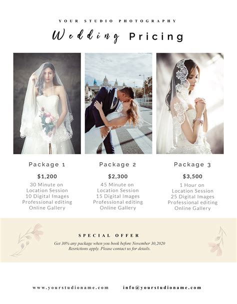 Wedding Pricing Guide Template