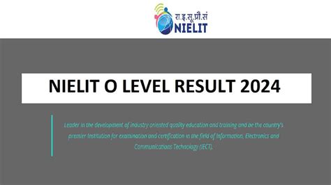 NIELIT O Level Result 2024 Declared at nielit.gov.in: Download O/A/B/C ...
