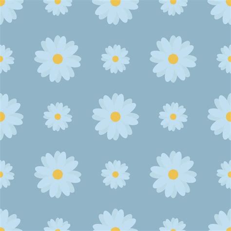 Camomilles. Fleurs bleues délicates. Motif vectoriel répétitif ...
