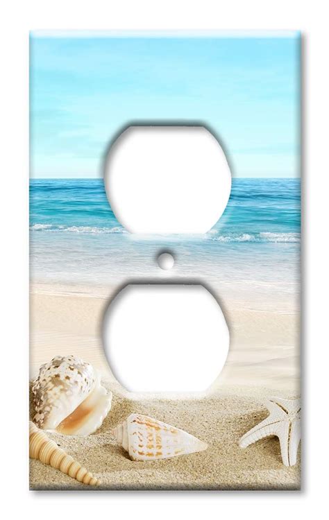 Art Plates Duplex Outlet Cover Wall Plate - Seashells on the Beach ...