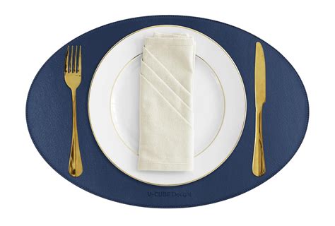 V-CUBE Designs Premium Vegan Leather Dining Table Placemats Set of 4