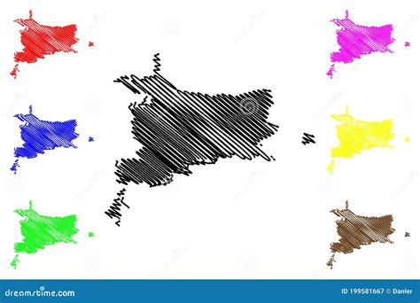Villavicencio City Republic of Colombia, Department of Meta Map Vector Illustration, Scribble ...