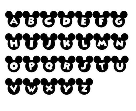 Mickey Head Font | Etsy | Mickey mouse font, Machine embroidery ...