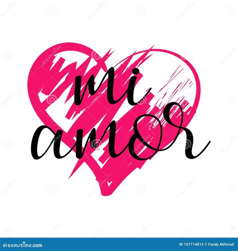 Mi Amor Vector Hand Lettering My Love In Spanish Vector Digital ...