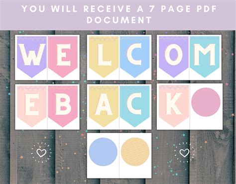 Printable Welcome Back Banner, Pastel Party Bunting, Easy Download - Etsy