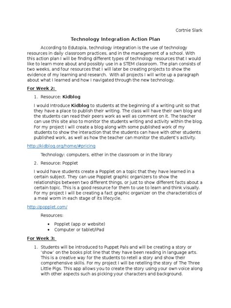 Image result for Technology Integration Plan Example