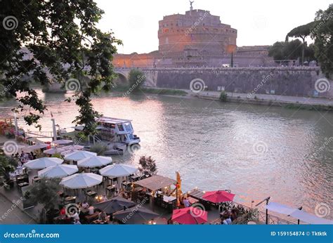 Castel Sant Angelo Fort Tiber River Cityscape Rome Italy Editorial ...