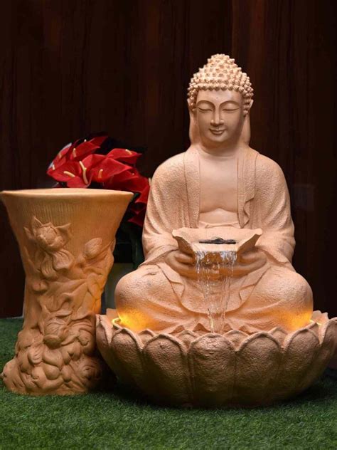 Pillar Buddha Fountain,Beige – PC HOME DECOR