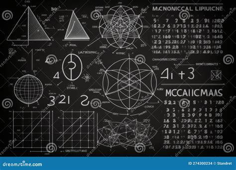 Geometry Style. Mathematical Formulas and Calculations. Beautiful Illustration Picture Stock ...