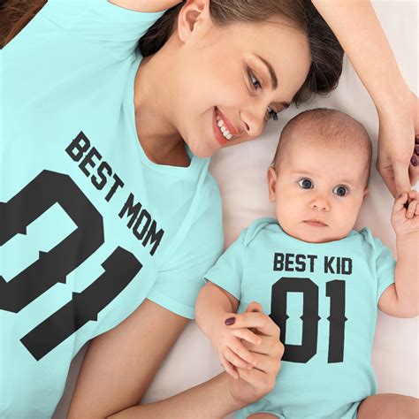 MOM AND BABY Matching Outfits Best Kid Mum Mom Mother 01 Cotton Match ...