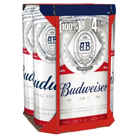 Budweiser Lager Beer Cans (4 Pack) 568ml – KwikDrop