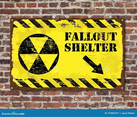 Fallout Shelter Rusty Sign stock illustration. Illustration of fall ...