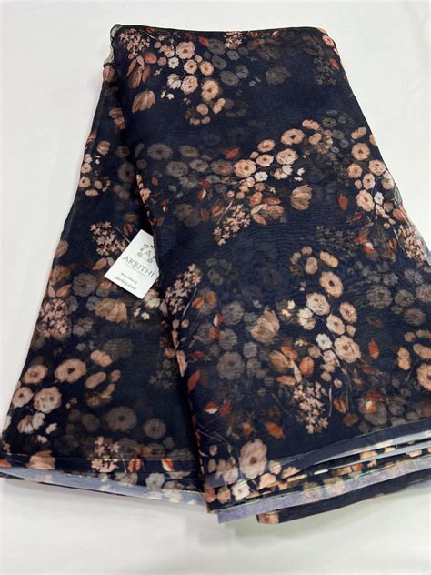 Buy printed organza fabric online : printed fabrics online – Akrithi