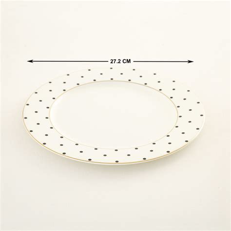 Buy Andrey Bone China Polka Dot Dinner Plate - 27.2cm from Home Centre ...