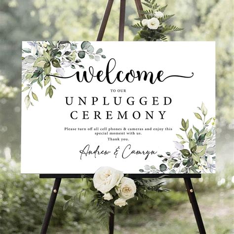 Amazon.com : Personalized Welcome To Our Unplugged Ceremony, Unplugged ...
