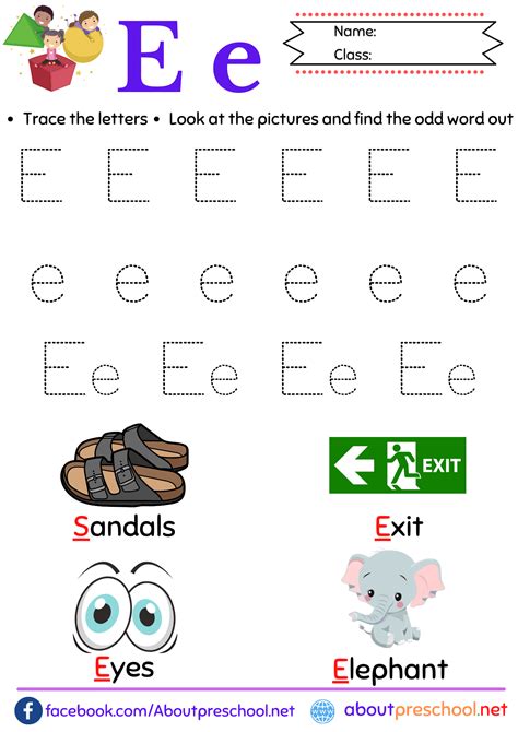 Printable Letter E Worksheets