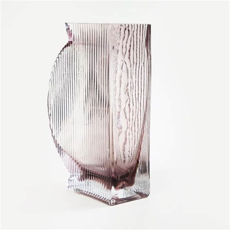 Buy Brian Coral Glass Ribbed Vase from Home Centre at just INR 999.0