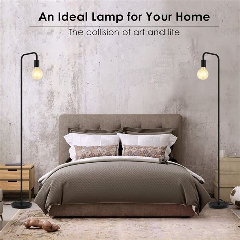 Modern Industrial Floor Lamp, 63 Inch Standing, Black Metal – Domyot