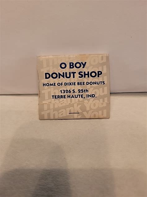 O BOY DONUT SHOP TERRE HAUTE, Ind. Match Book / 0124 | eBay