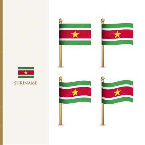 Premium Vector | Waving suriname flags 3d vector illustration flag of ...