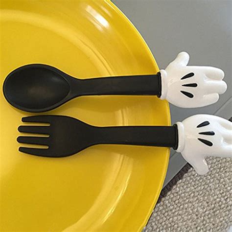 IRONX 2pcs/set Cartoon Tableware Spoon Fork Plastic PP Dinnerware Sets ...