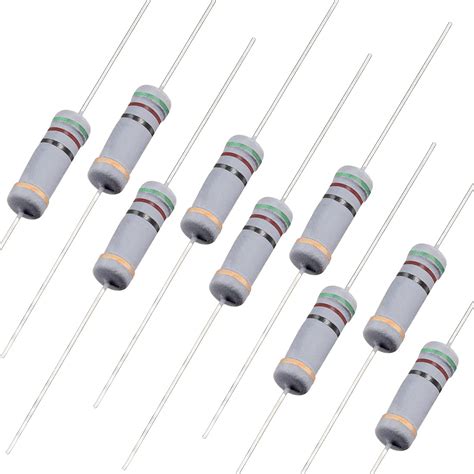 uxcell 50pcs 2W 51 Ohm Carbon Film Resistor 5% Tolerance 4 Color Bands ...