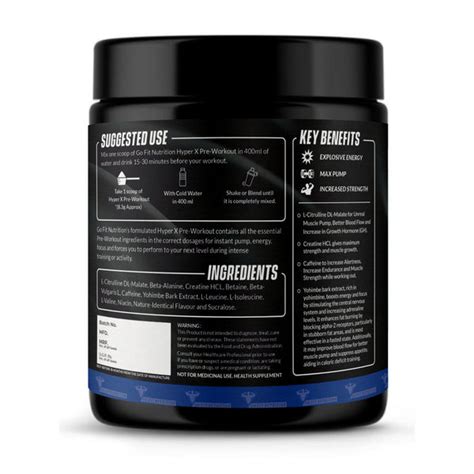 Hyper X Pre Workout (Berry Fusion, 30 Servings, 250G)| 250Mg Caffeine ...