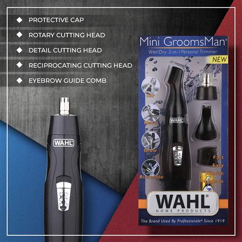 Wahl 5608-524 Cordless Mini Groomsman Grooming 3 in 1 Trimmer; 3 ...
