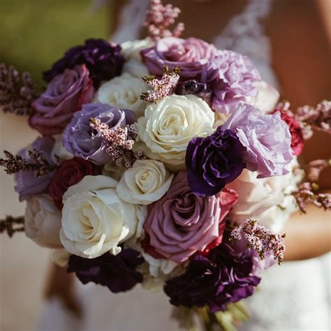 Bouquet Of Dark Purple Roses