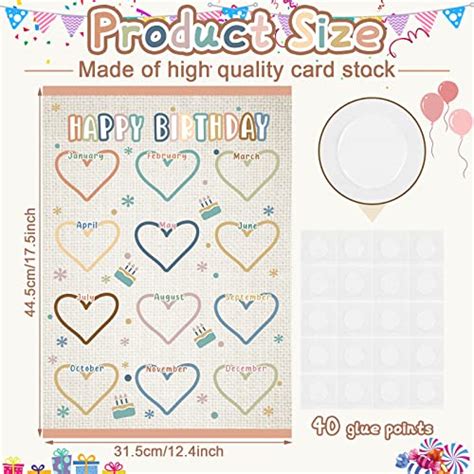 estune 2 pcs happy birthday chart classroom birthday poster ca...