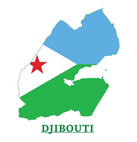 Djibouti National Flag Map Design, Illustration Of Djibouti Country Flag Inside The Map 13093013 ...