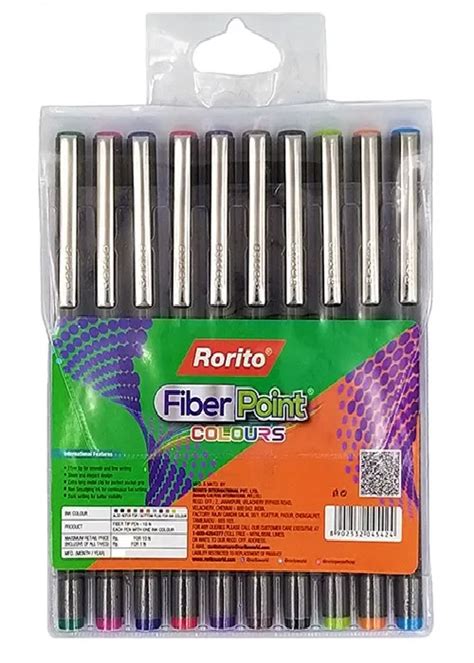 Orito Fiber Point Colour Pens (Set of 10 Pens) Buy Online