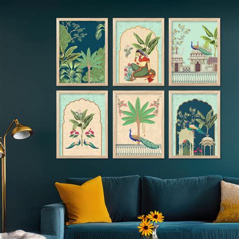 Traditional Indian Pichwai Art Framed Prints for Elegant Home Decor Se ...