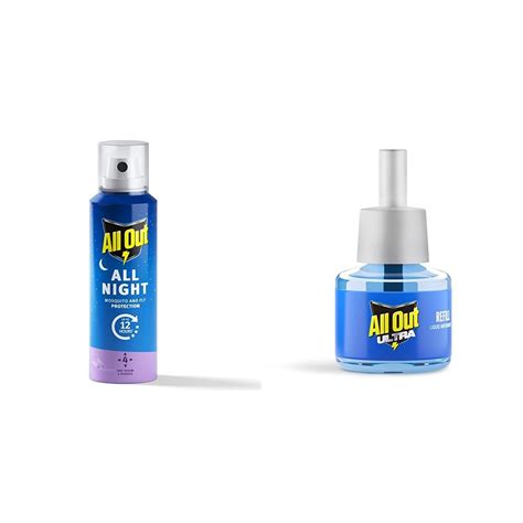 All Out All Night Mosquito And Fly Spray (30Ml, Blue) & All Out Liquid ...
