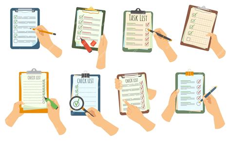 Premium Vector | Hand holding checklist on clipboard Task inspection or ...