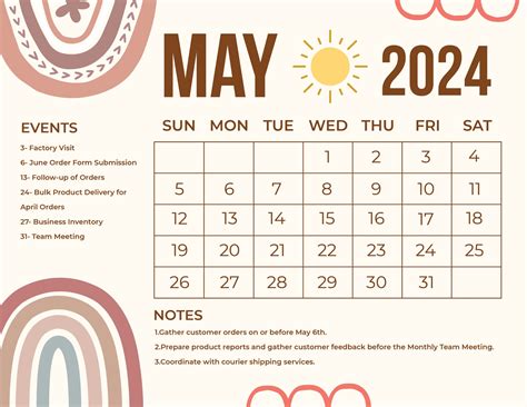 Editable May Calendar Templates in Word to Download