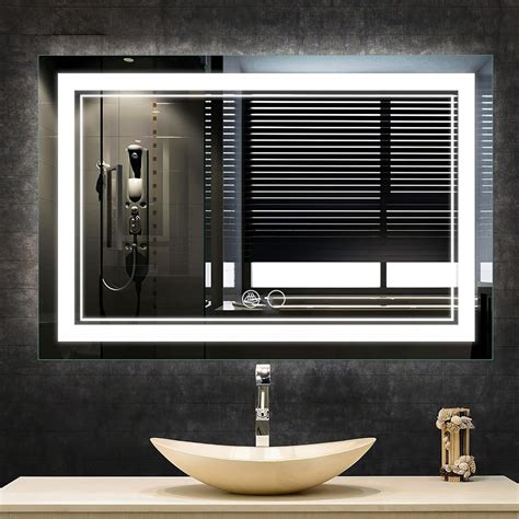 Buy NeuType 40x32 LED Mirror for Bathroom, Wall Mounted Bathroom Mirror ...