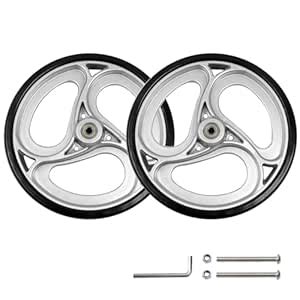 Wealrit 2 Pcs Wheels Replacement for Wheelchairs Solid 10 Inch Walker ...