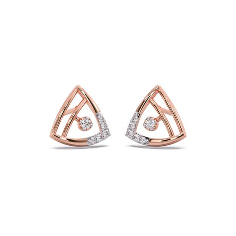 Reuleaux Triangle Diamond Stud Earrings-Candere by Kalyan Jewellers
