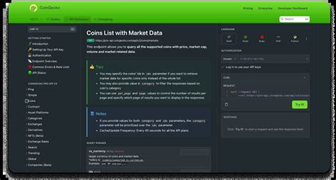 Coingecko Excel API 的图像结果