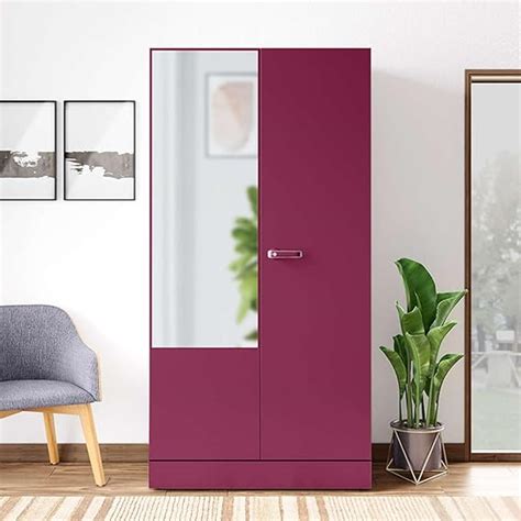 GODREJ INTERIO Auraline Men Basic 2-Door Steel Almirah (Textured Berry ...