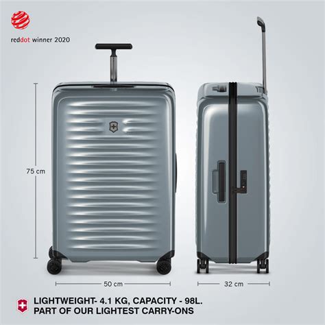 Victorinox Swiss Designed Airox Large Hardside Luggage, 98 litres, Sil