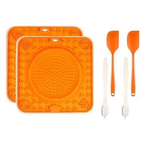 Foodie Puppies Pet Lick Mat with Anti-bite Frame, Cleaning Brush ...