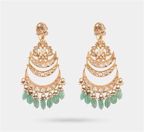 Polki Danglings With Semi Precious Beads Earrings – Meralda Jewels