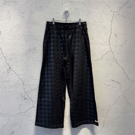 TSTS / GINGHAM PRINT SWEAT PANTS / BLACK AND BLACK | ふぁいん